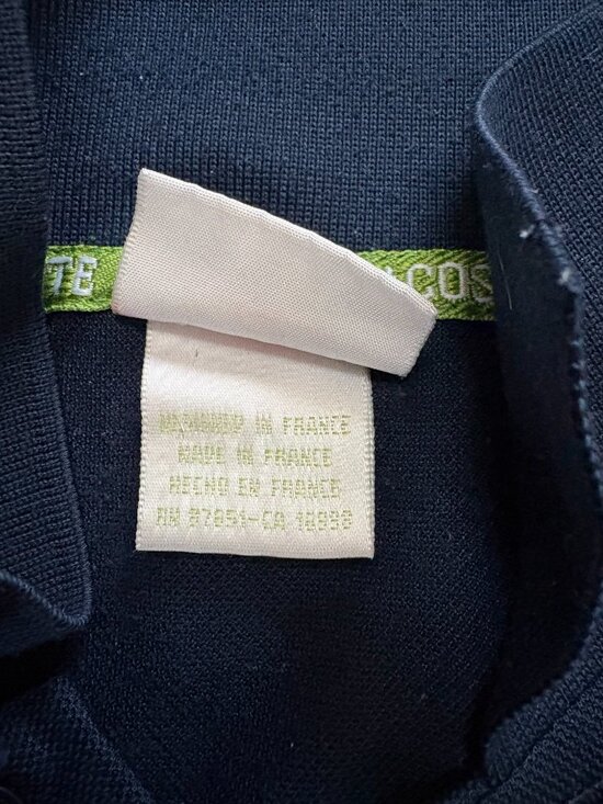 Vintage Lacoste Blue Polo Shirt Embroidered Logo Crocodile Size 3 Made in France - Picture 6 of 7
